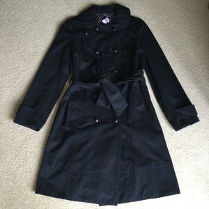 Marc Jacobs navy blue belted long jacket